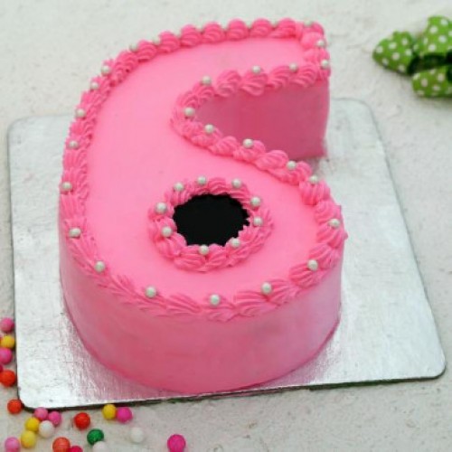 Number 6 Shape Birthday Cake-Step by step - YouTube