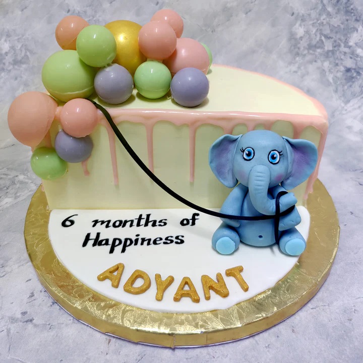 Mickey Mouse Half Cake for 6 Month Birthday | YummyCake