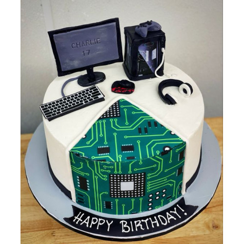 Computer Guy - Decorated Cake by BiteMeBaking - CakesDecor