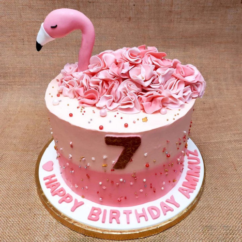 Flamingo Theme Cake