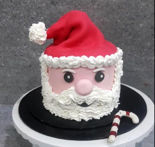 Santa Cake Design Using Homemade Piping Bag | Santa Cake At Home | Christmas  Cake Decorating Ideas - YouTube