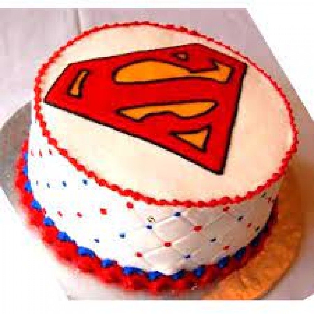 Buy Online Superman Logo Photo Cake