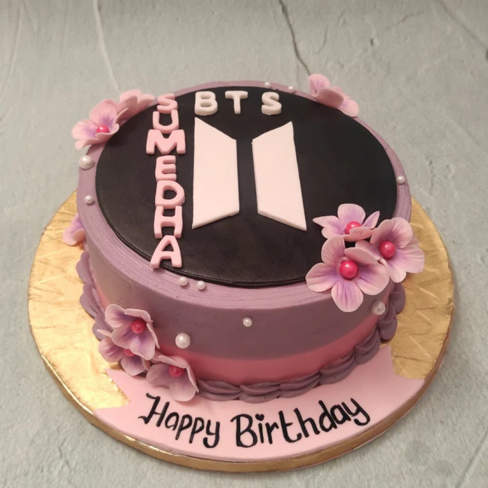 BTS Army Theme Picture Fondant Cake Delivery In Delhi NCR