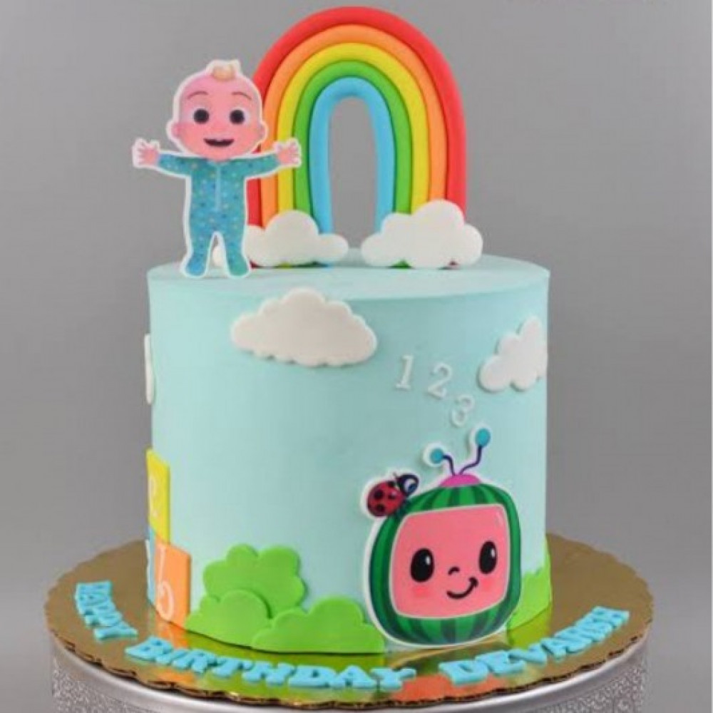 Cocomelon Rainbow Fondant Cake Delivery In Delhi NCR With Delicious ...