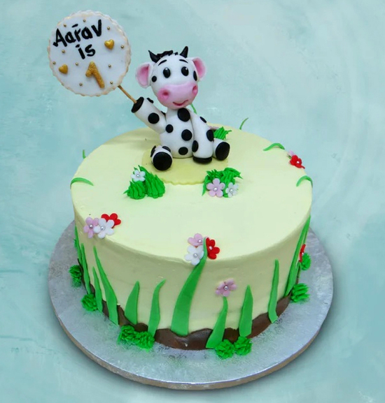 Black Glitter Moo Cow I'm Two Birthday Cake Topper - Farm Animal Theme Cake  Deco | eBay