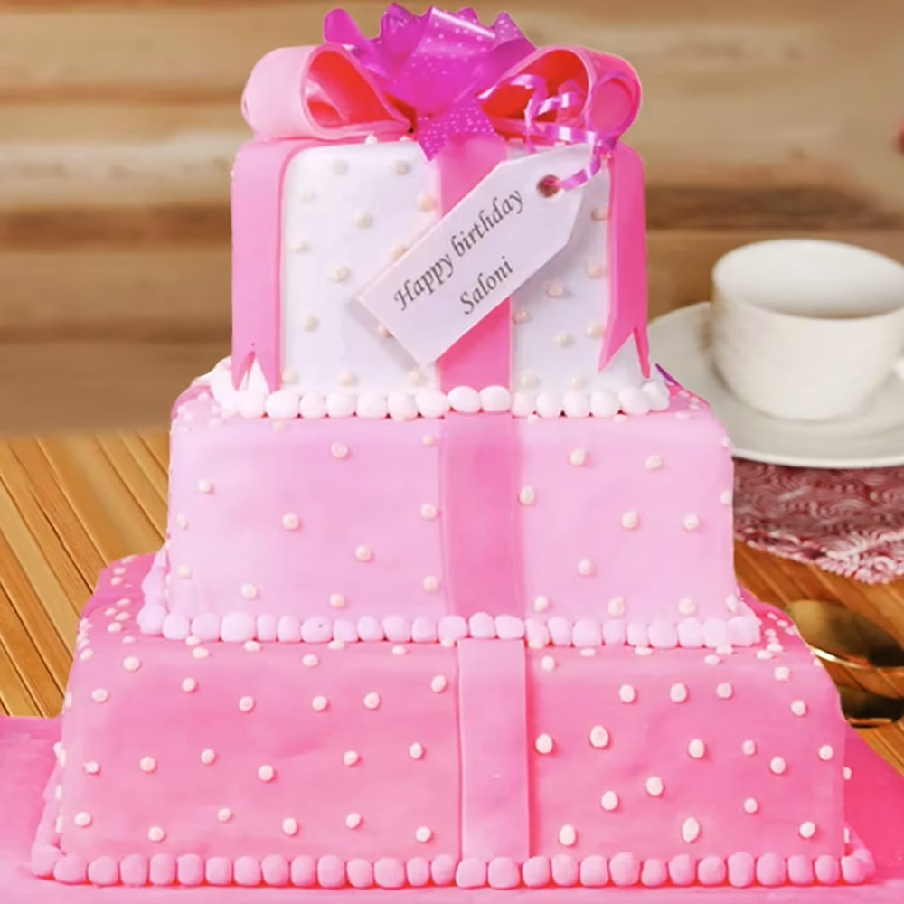 Pink Elephant Theme Birthday Cake - CakeCentral.com