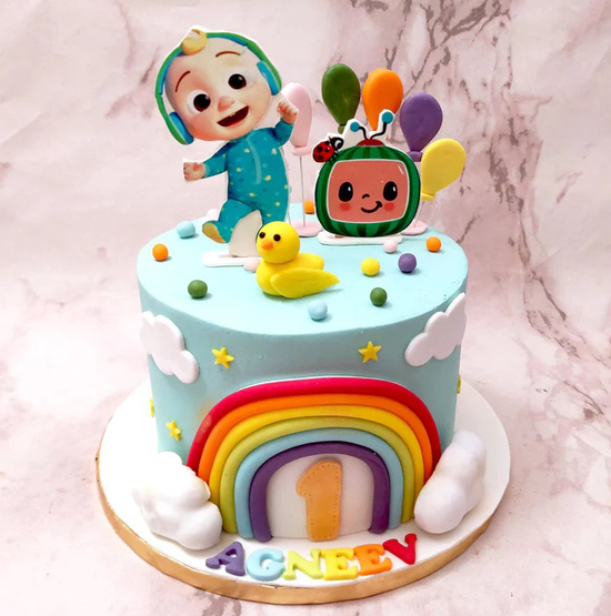 1St Birthday Cocomelon Theme Cake | bakehoney.com