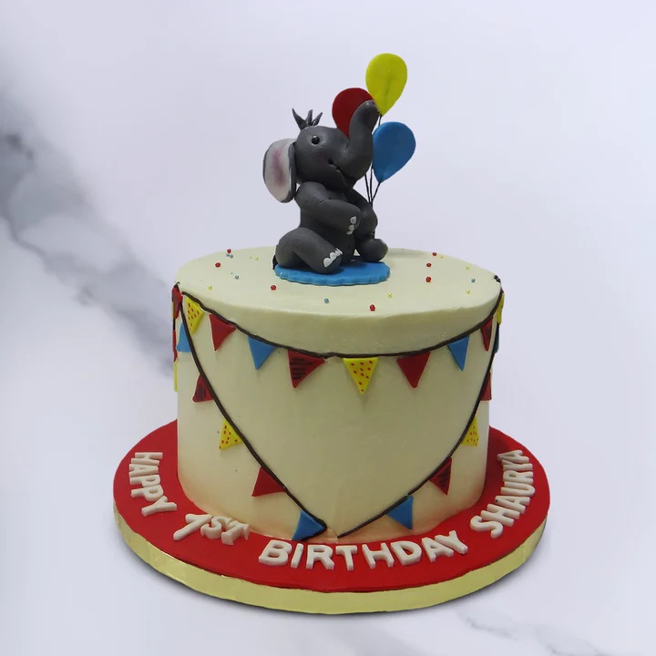 Baby Elephant 1St Birthday Cake - CakeCentral.com