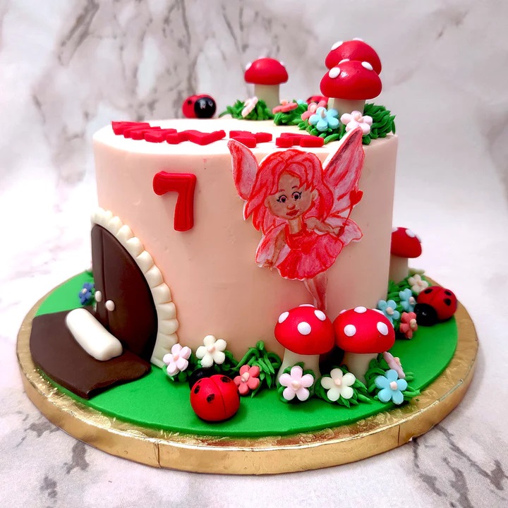 🍄 Mushroom garden Birthday Cake... - Whip It Up Custom Cakes | Facebook