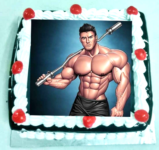 Cream Square Gym Theme Cake, Packaging Type: Box, Packaging Size: 2kg at Rs  1000/pound in Hyderabad