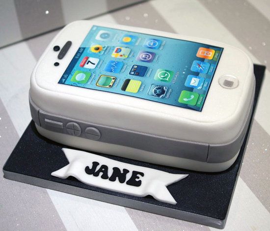 Happy Birthday Apple I phone theme cake with name | cakedayphotoframes