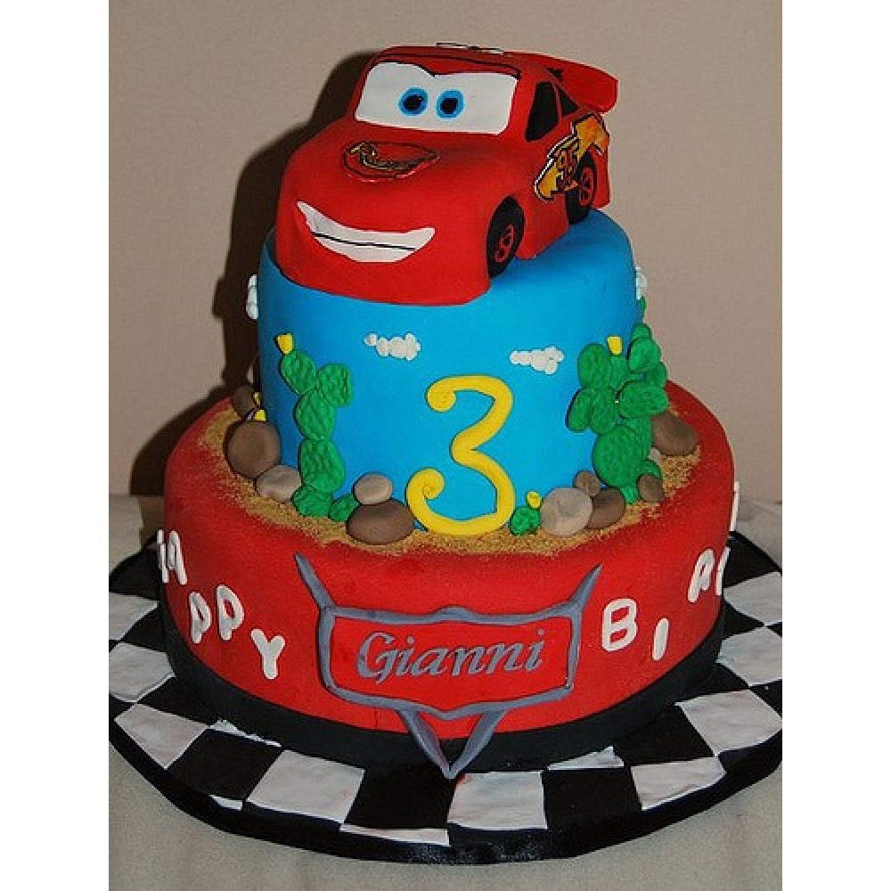 Lightning Mcqueen Fondant Cake Delivery In Delhi NCR