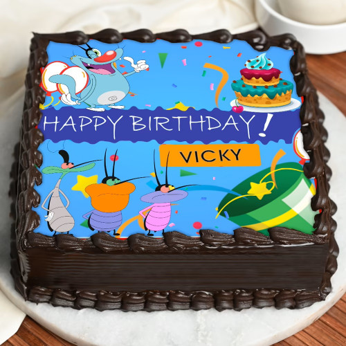 Oggy Birthday Cake Topper Template Printable | Bobotemp