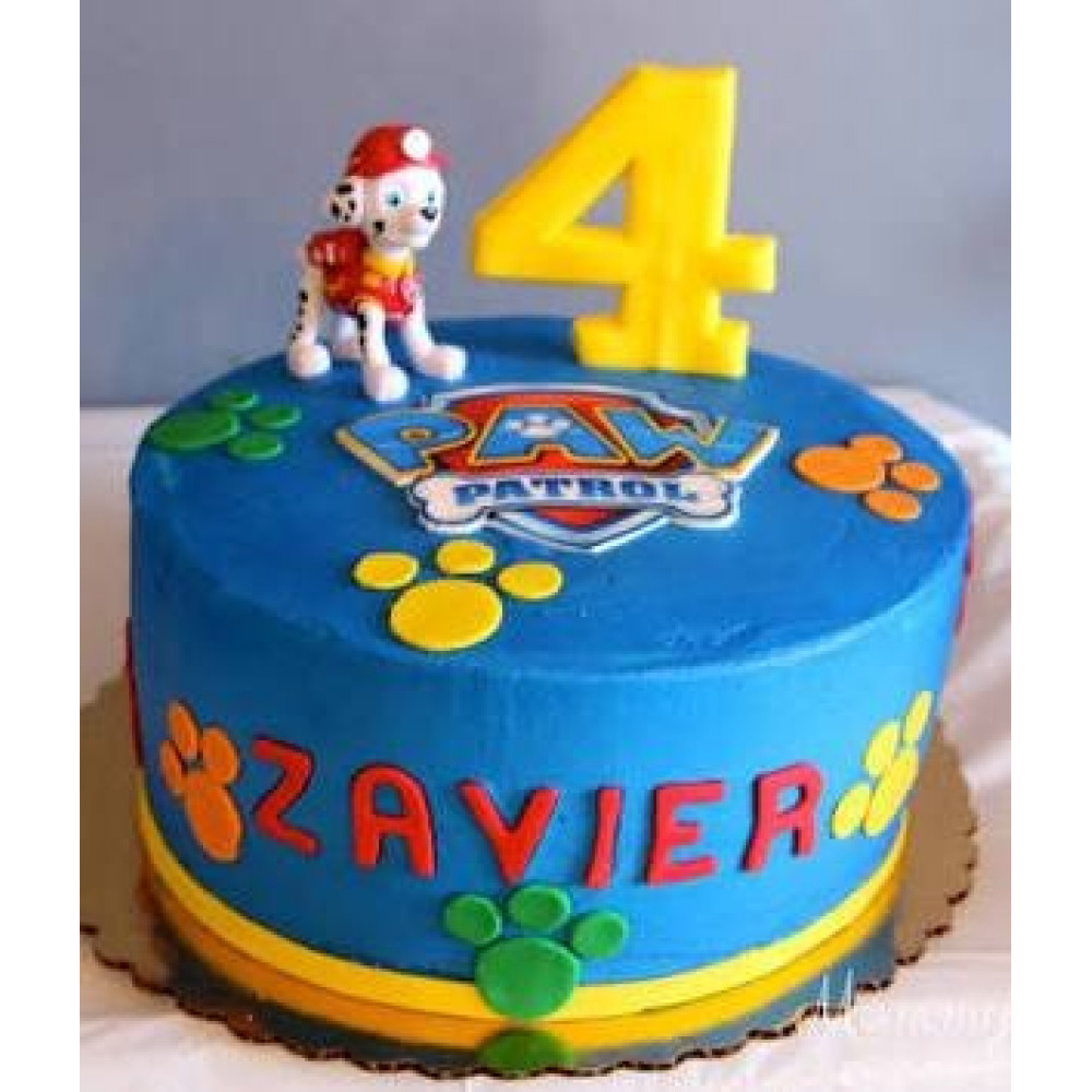 Paw Patrol Chase Fondant Cake Delivery In Delhi NCR