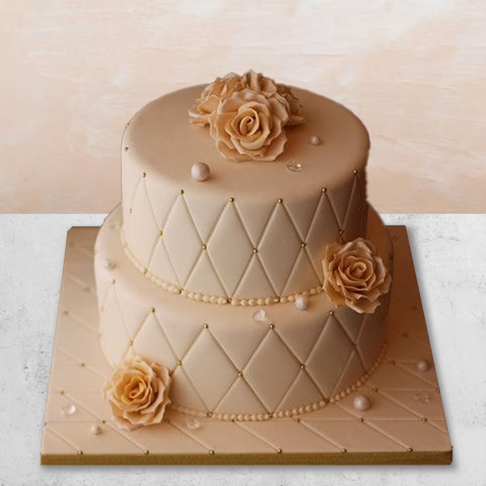 Bride to be simple floral wedding cake - Cakoholic