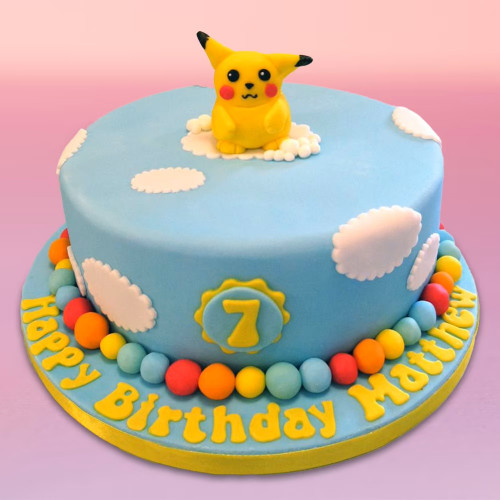 Piece of Cake Fine Bakery and Cafe - A scrumptious two-tier Pikachu theme  sponge cake, decorated some meringue candies. 10+6inch double tier $160+tax  | Facebook